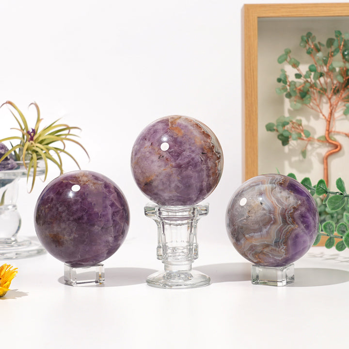 Imperfect,Natural Crystal Amethyst Agate Sphere