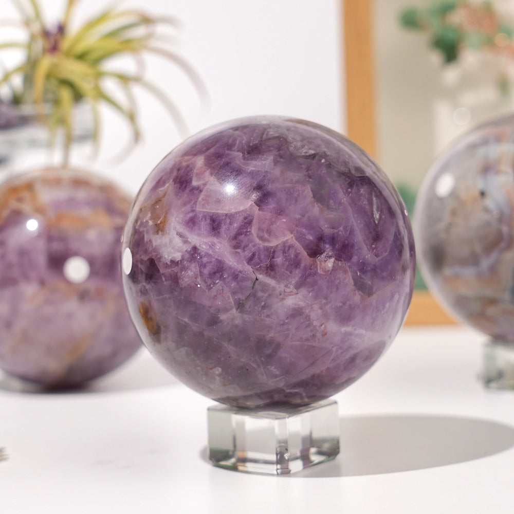 Imperfect,Natural Crystal Amethyst Agate Sphere