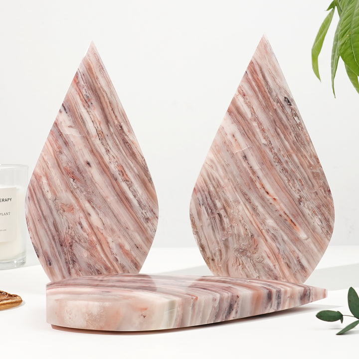 Natural Pink Thousand Layer Agate Teardrop