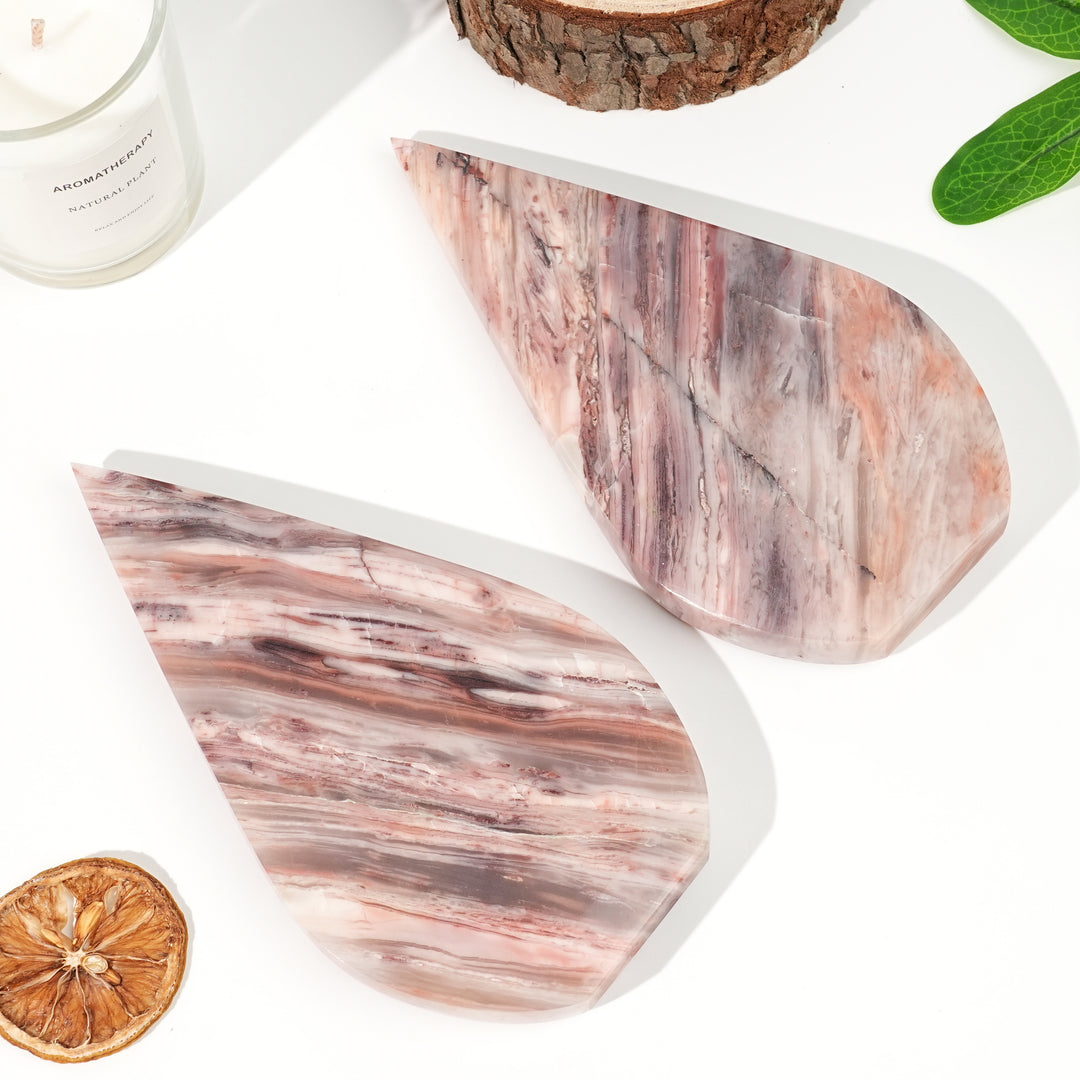 Natural Pink Thousand Layer Agate Teardrop