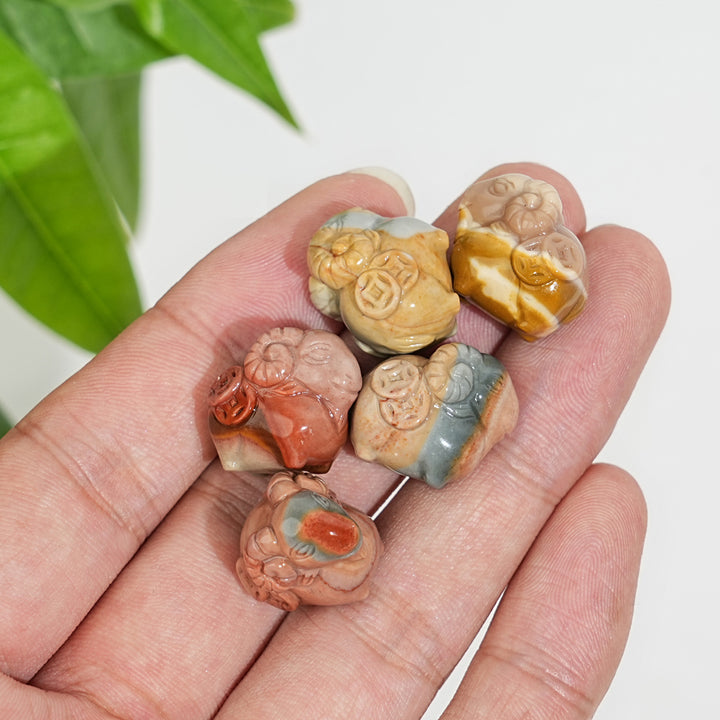 Natural Crystal Cute Alashan Agate Coin Sheep