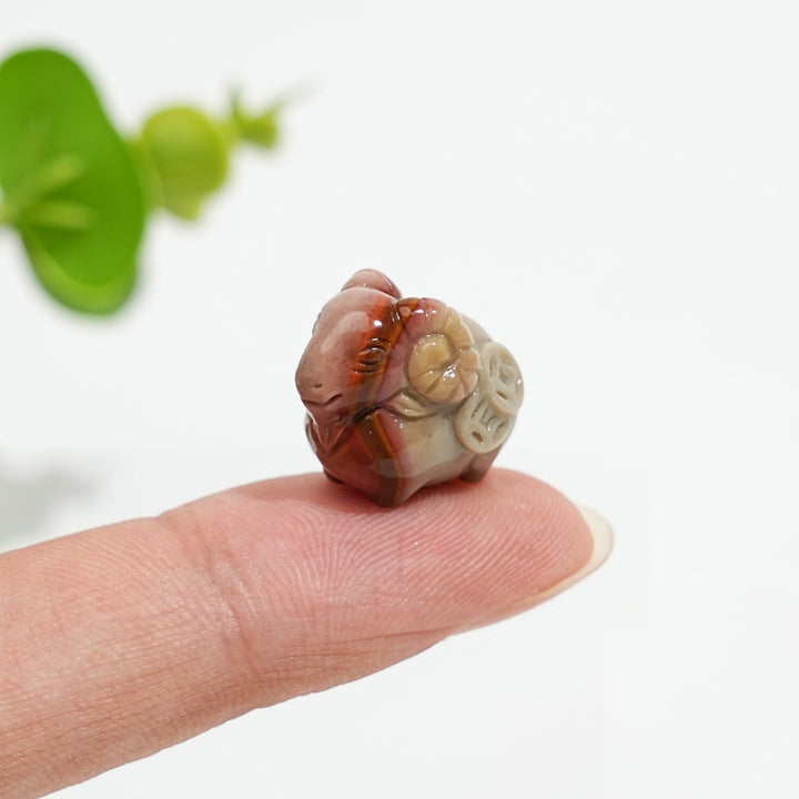 Natural Crystal Cute Alashan Agate Coin Sheep