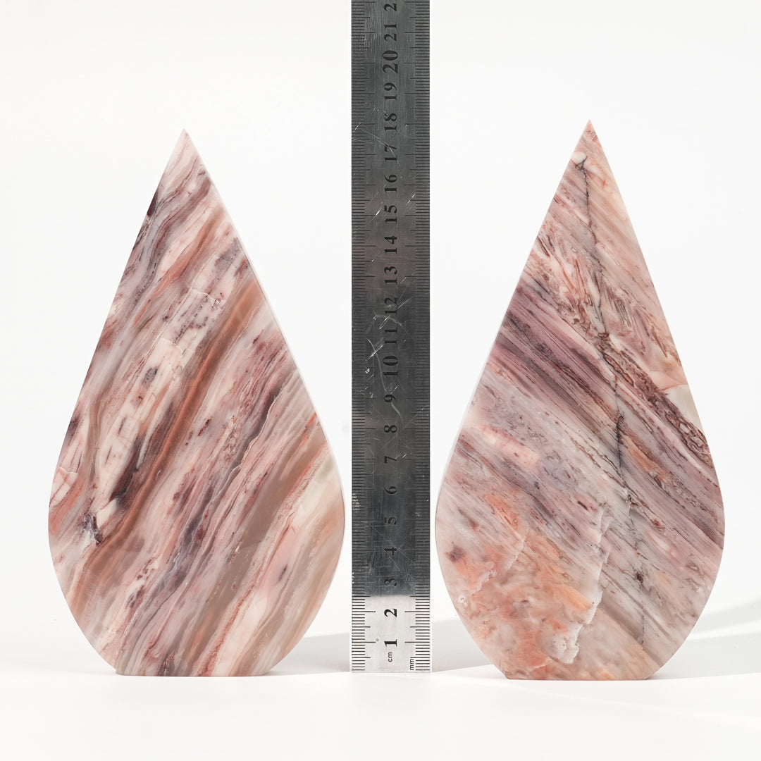 Natural Pink Thousand Layer Agate Teardrop