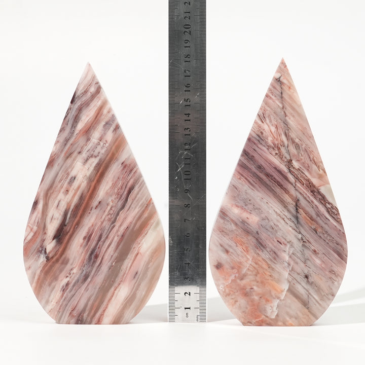 Natural Pink Thousand Layer Agate Teardrop