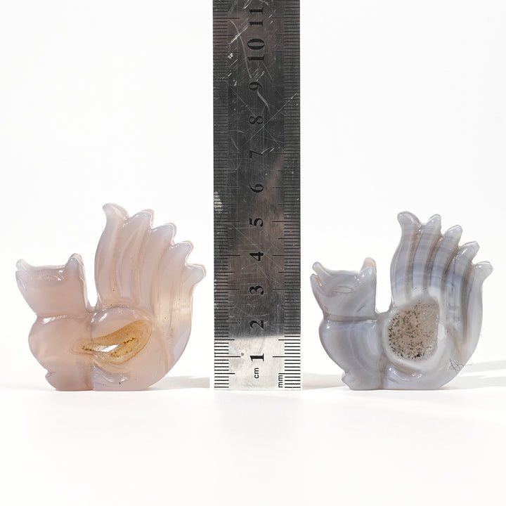 Natural Agate Geode Nine-Tailed Fox