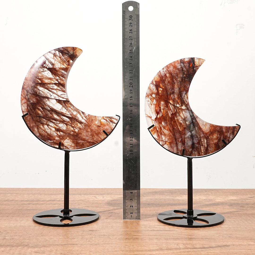 Unique, Natural Fire Quartz Moon