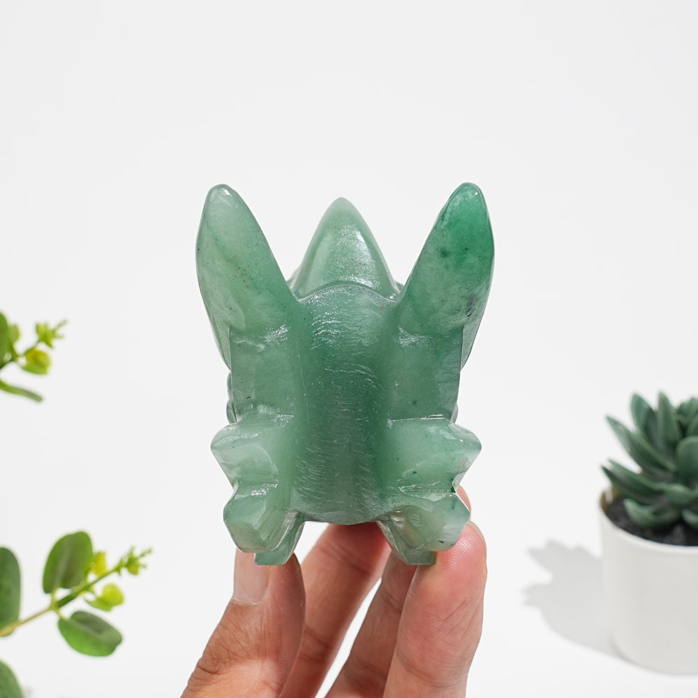 Natural Crystal Open Mouth Dragon Head Carving