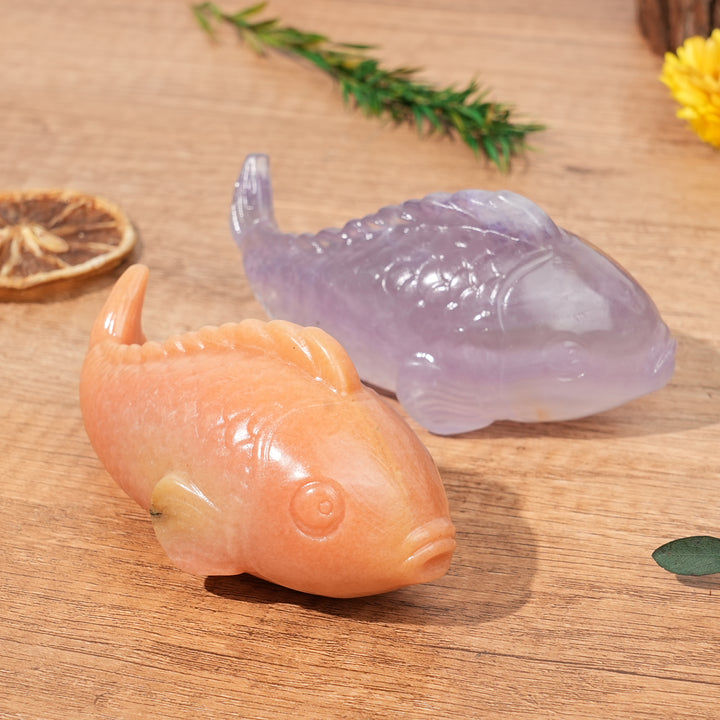 Natural Crystal Carving Chubby Fish