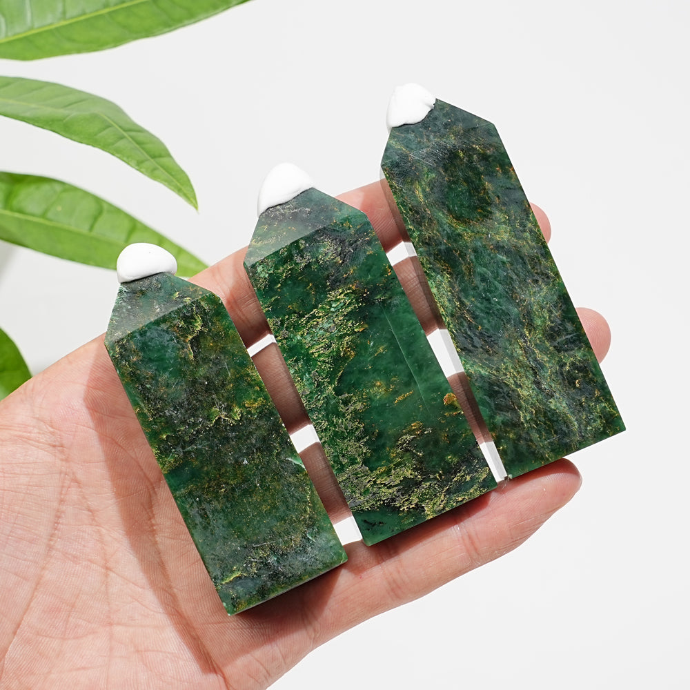 Natural Crystal Fuchsite In Quartz Point