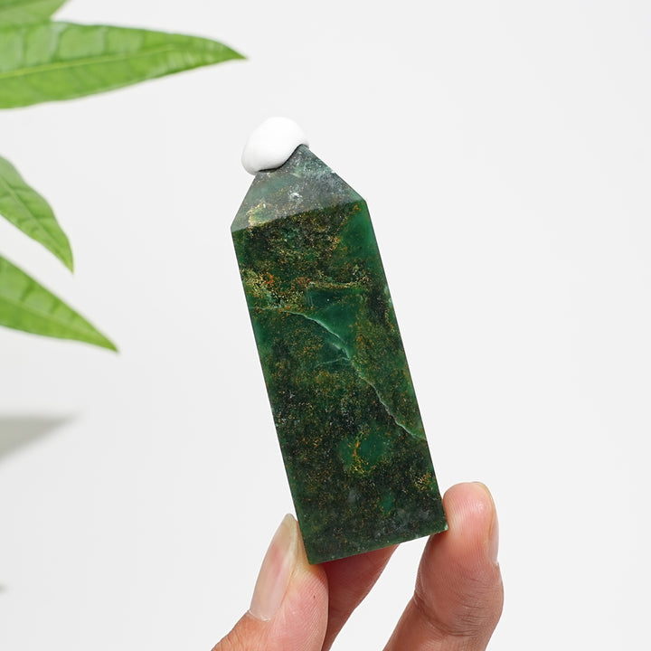 Natural Crystal Fuchsite In Quartz Point