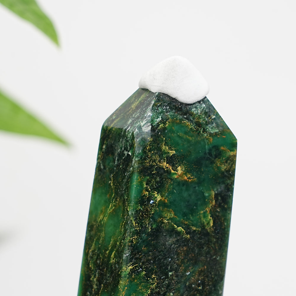 Natural Crystal Fuchsite In Quartz Point