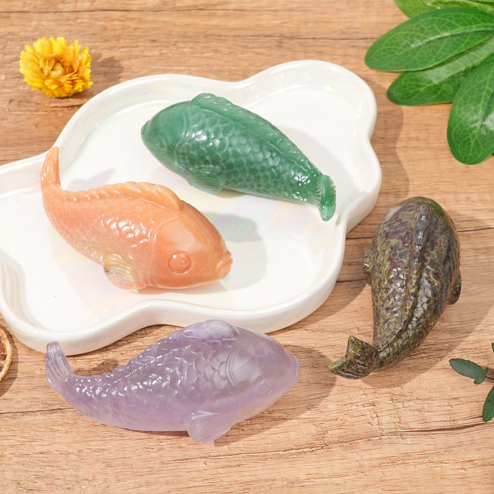 Natural Crystal Carving Chubby Fish