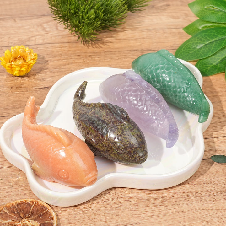 Natural Crystal Carving Chubby Fish