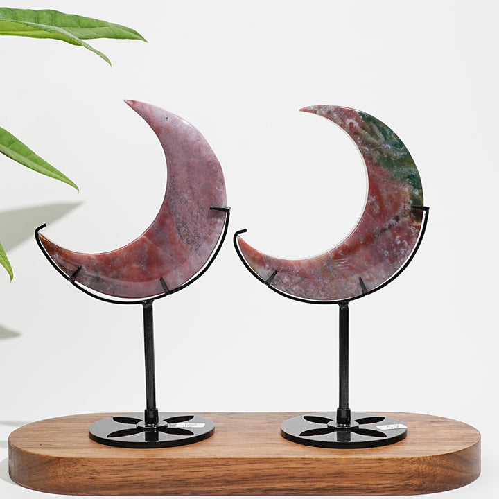 Unique,Natural Crystal Ocean Jasper Crescent Moon