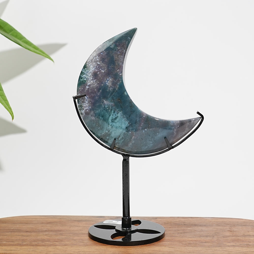 Unique,Natural Crystal Ocean Jasper Crescent Moon