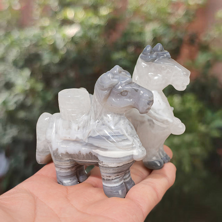 Unique,Natural Carving Agate Horse