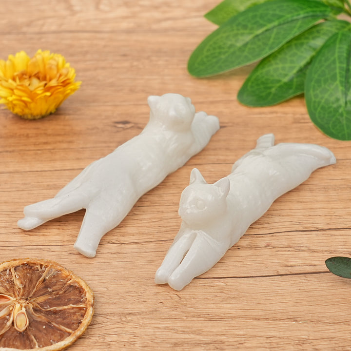 Natural White Jade Long Strip Cat