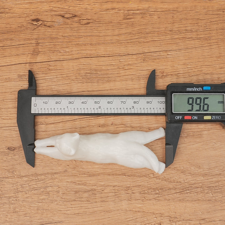 Natural White Jade Long Strip Cat