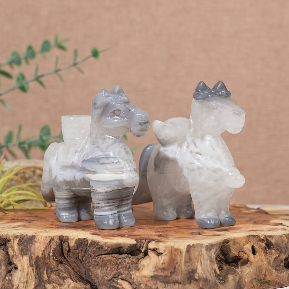 Unique,Natural Carving Agate Horse