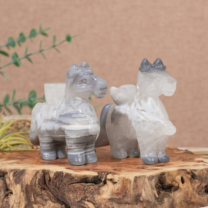 Unique,Natural Carving Agate Horse