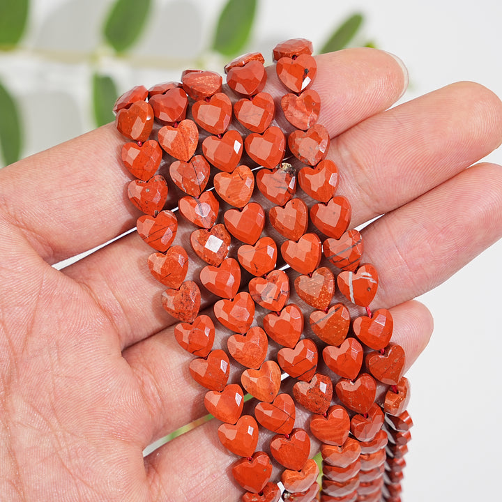 Natural Crystal Heart Shape Bead Strand