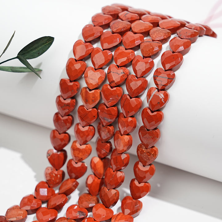 Natural Crystal Heart Shape Bead Strand