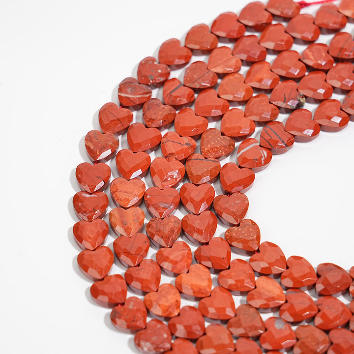 Natural Crystal Heart Shape Bead Strand