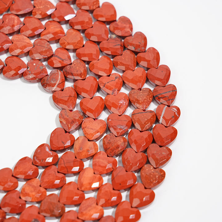 Natural Crystal Heart Shape Bead Strand
