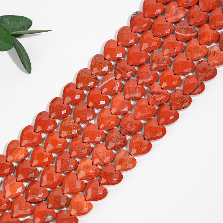 Natural Crystal Heart Shape Bead Strand