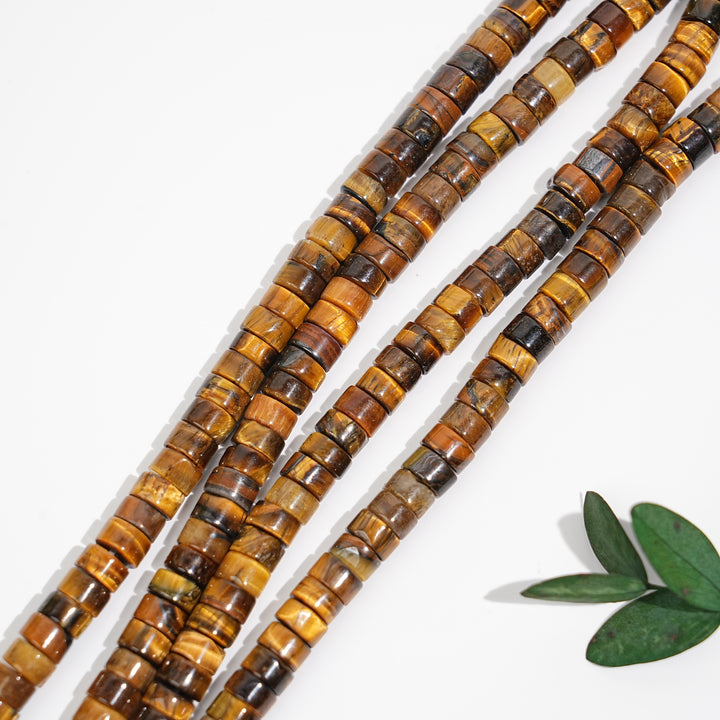 Natural Crystal Flat Cylinder Shape Bead Strand