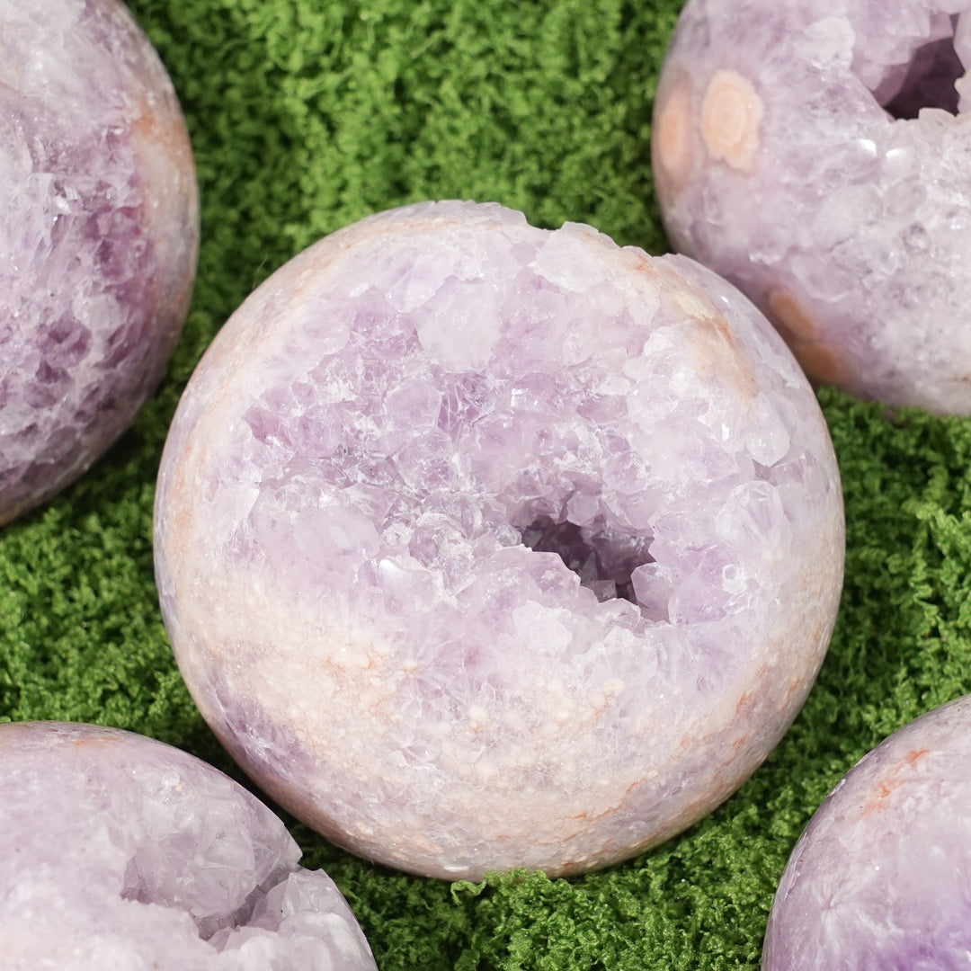 Natural Amethyst  Flower Agate Sphere