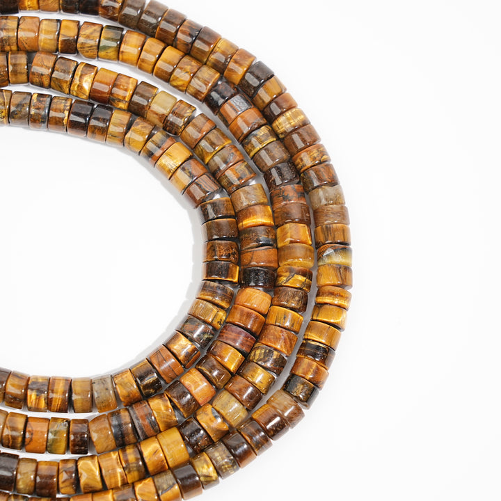 Natural Crystal Flat Cylinder Shape Bead Strand