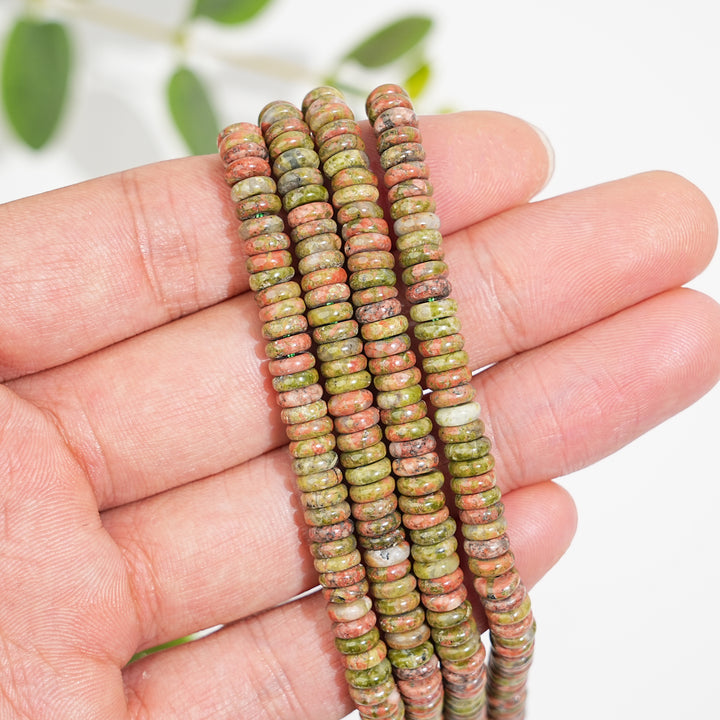 Natural Crystal Rondelle Bead Strand
