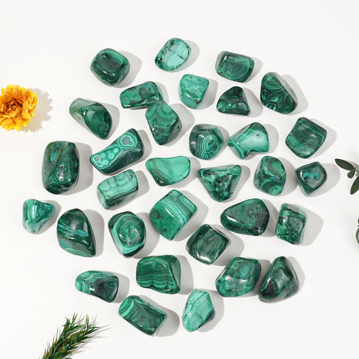 Natural Malachite Tumbled Stones