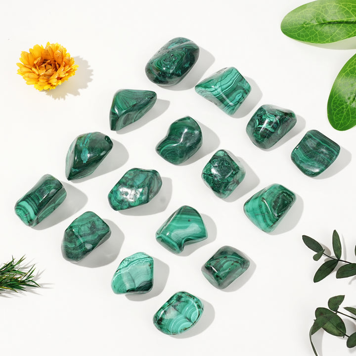 Natural Malachite Tumbled Stones
