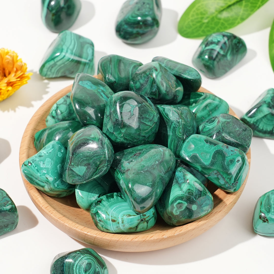 Natural Malachite Tumbled Stones