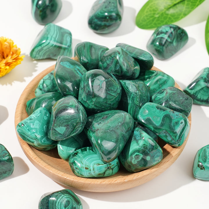Natural Malachite Tumbled Stones