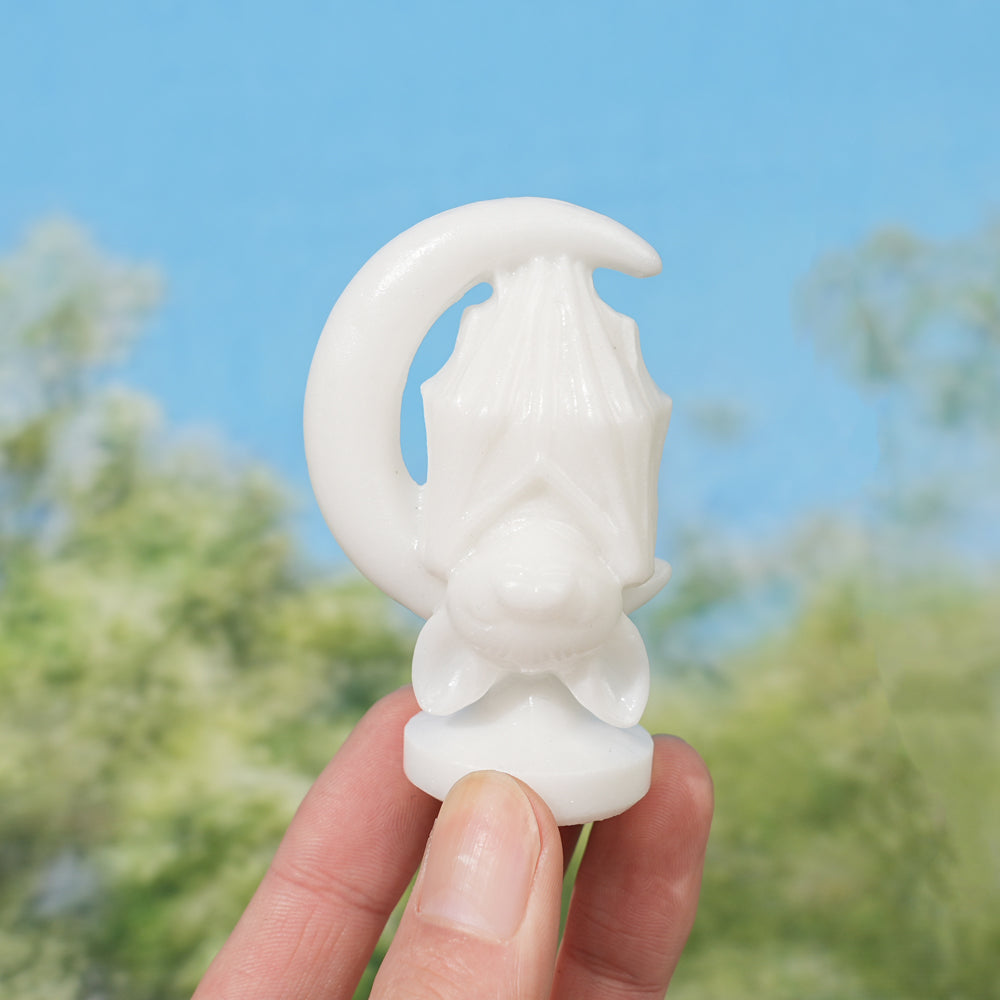 Natural Crystal Carving Moon Bat