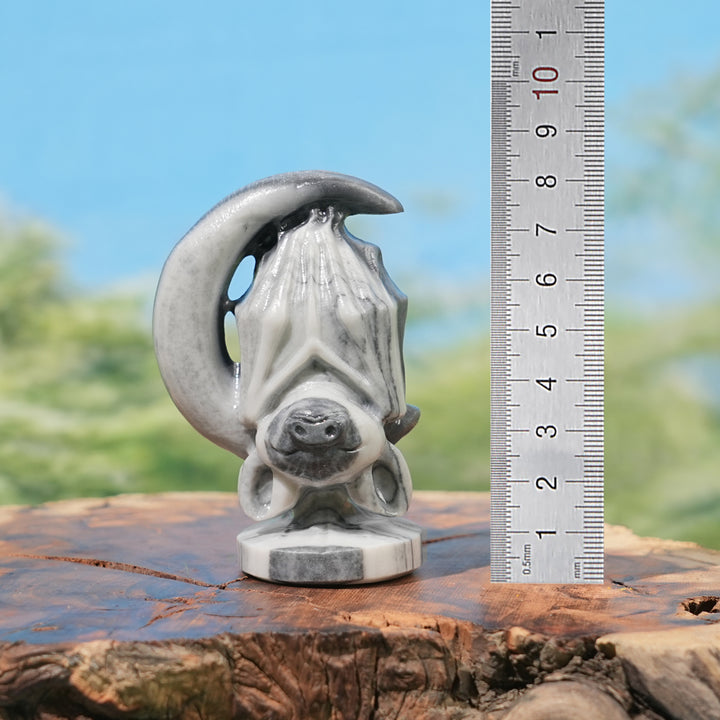 Natural Crystal Carving Moon Bat