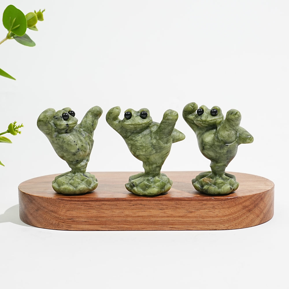 Natural Crystal Carving Serpentine Kung Fu Frog