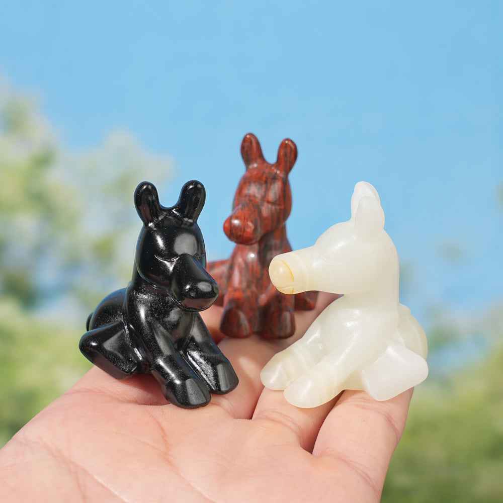 Natural Crystal Carving Sitting Donkey