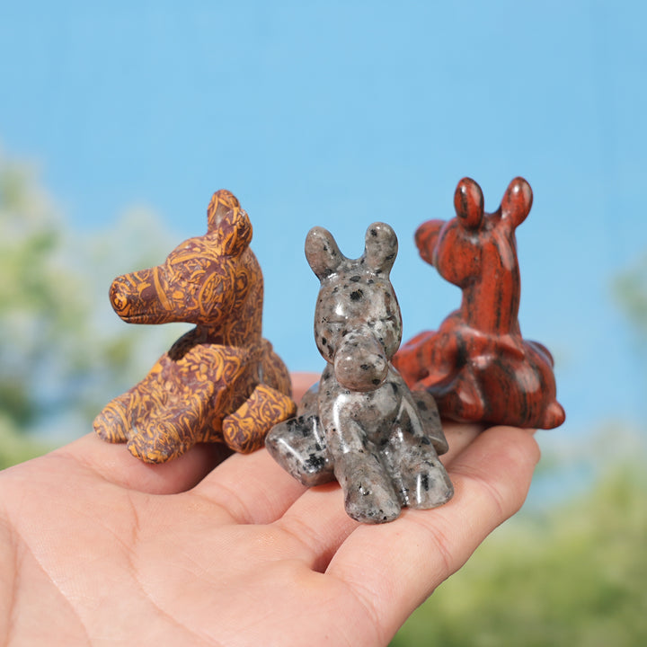 Natural Crystal Carving Sitting Donkey