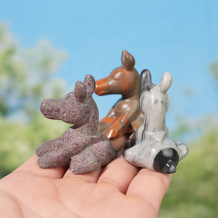 Natural Crystal Carving Sitting Donkey