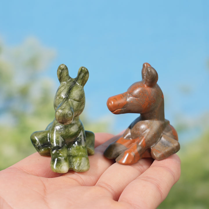 Natural Crystal Carving Sitting Donkey