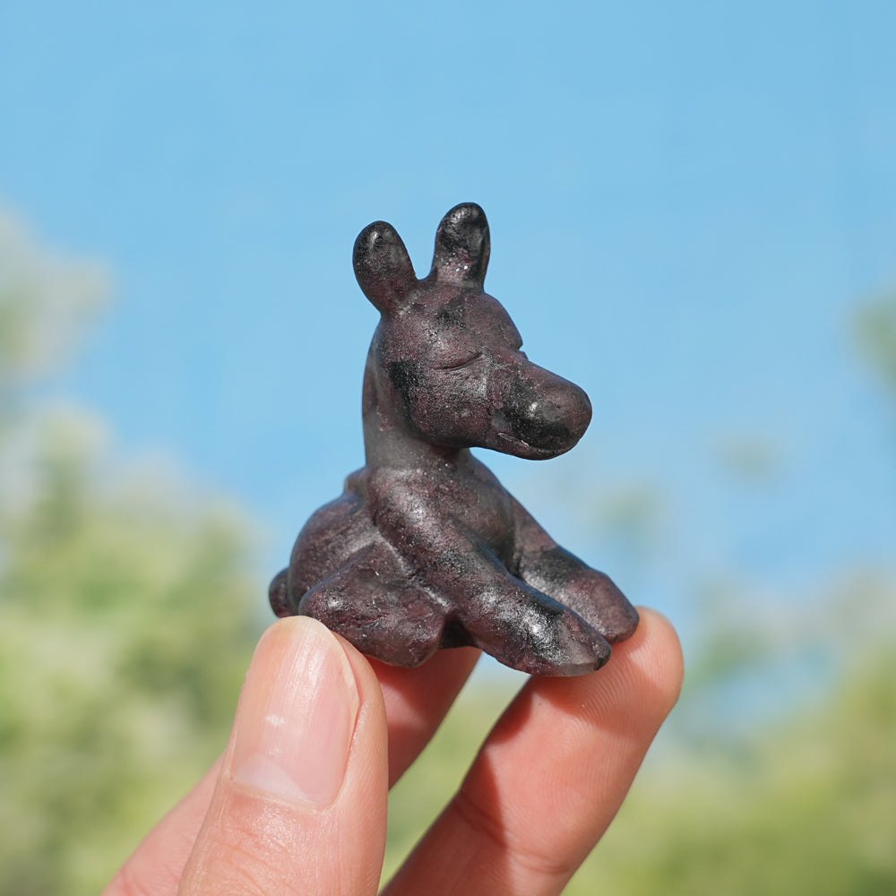 Natural Crystal Carving Sitting Donkey