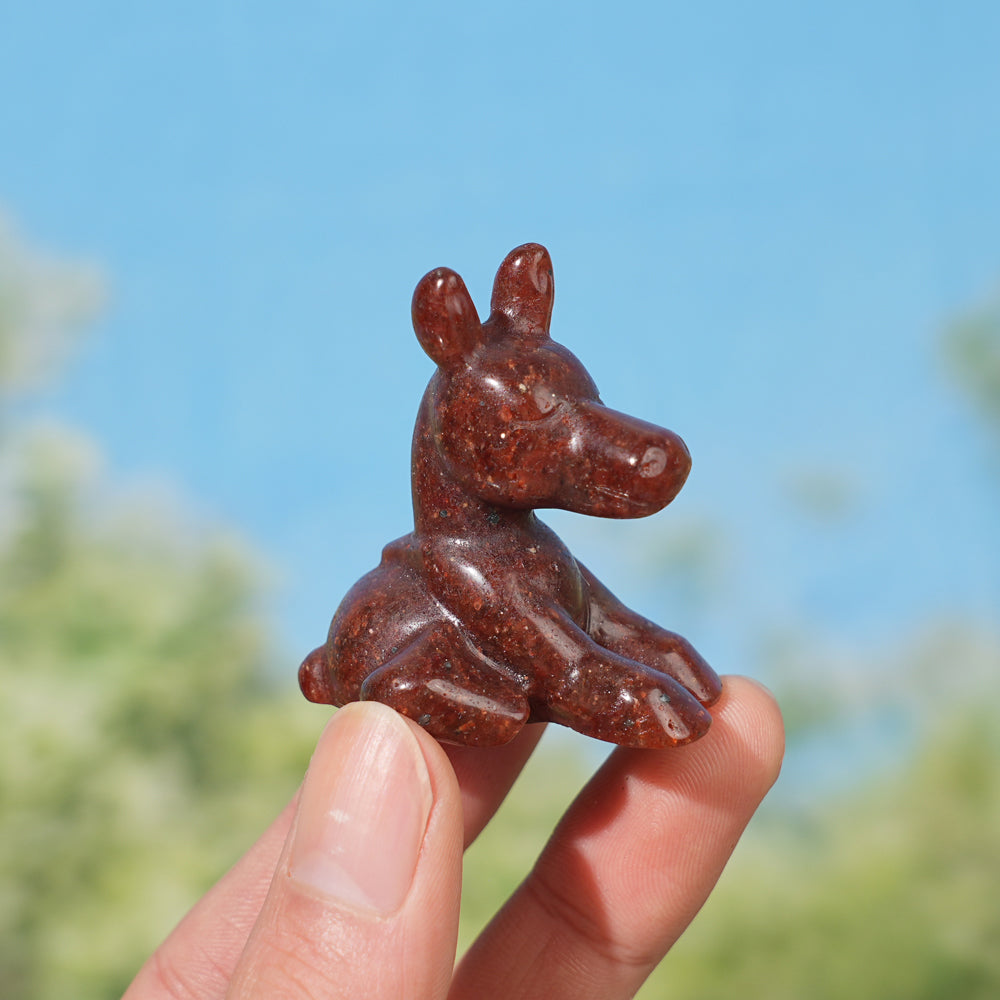 Natural Crystal Carving Sitting Donkey