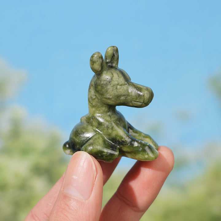 Natural Crystal Carving Sitting Donkey