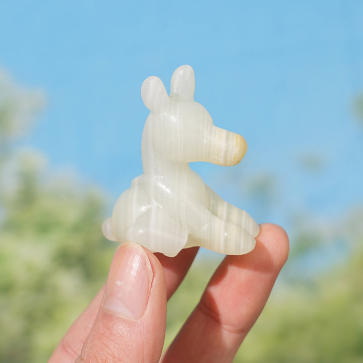 Natural Crystal Carving Sitting Donkey