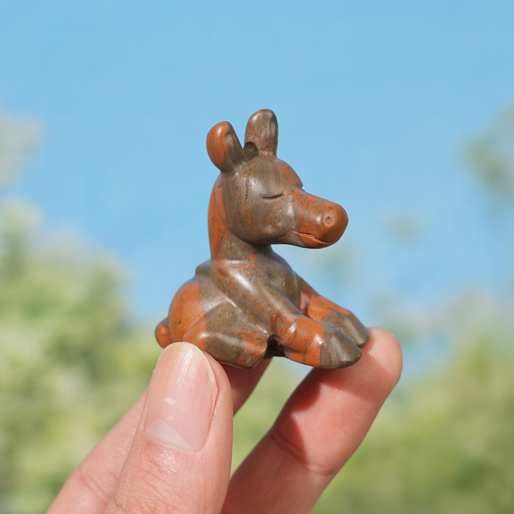 Natural Crystal Carving Sitting Donkey