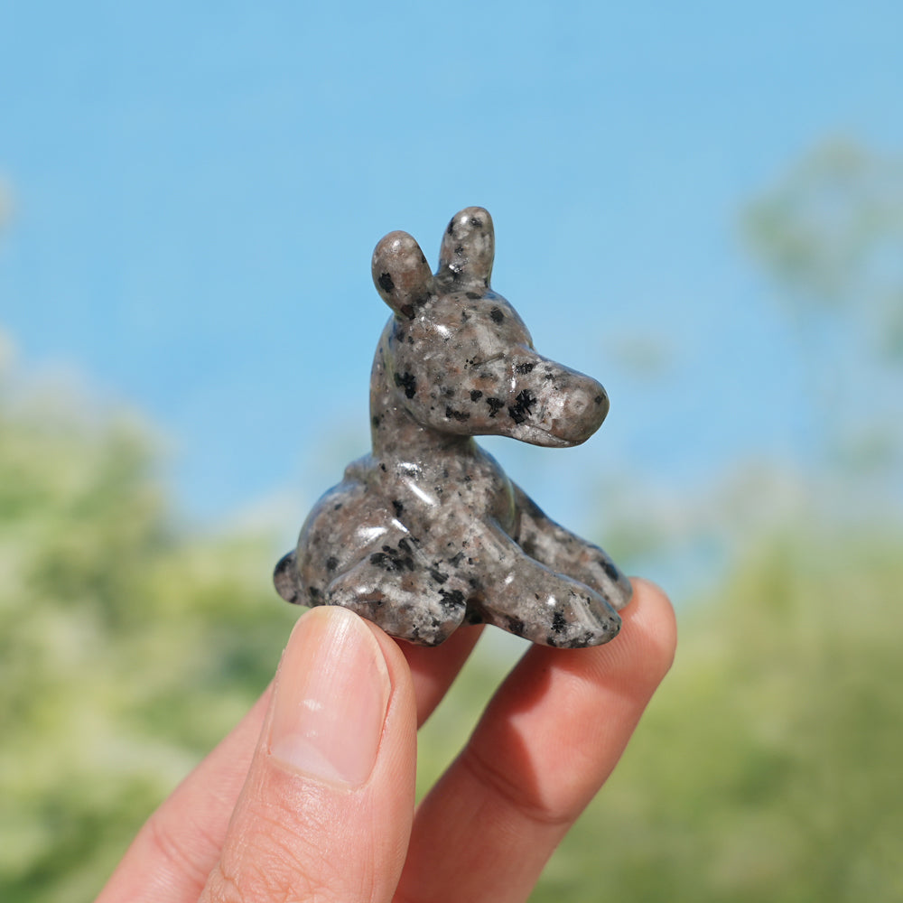 Natural Crystal Carving Sitting Donkey